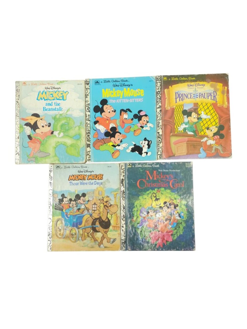 Vintage Disney Little Golden Books Mickey Mouse Christmas Beanstalk 70s 80s 90s